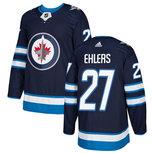 Adidas Jets #27 Nikolaj Ehlers Navy Blue Home Authentic Stitched Youth NHL Jersey - Click Image to Close